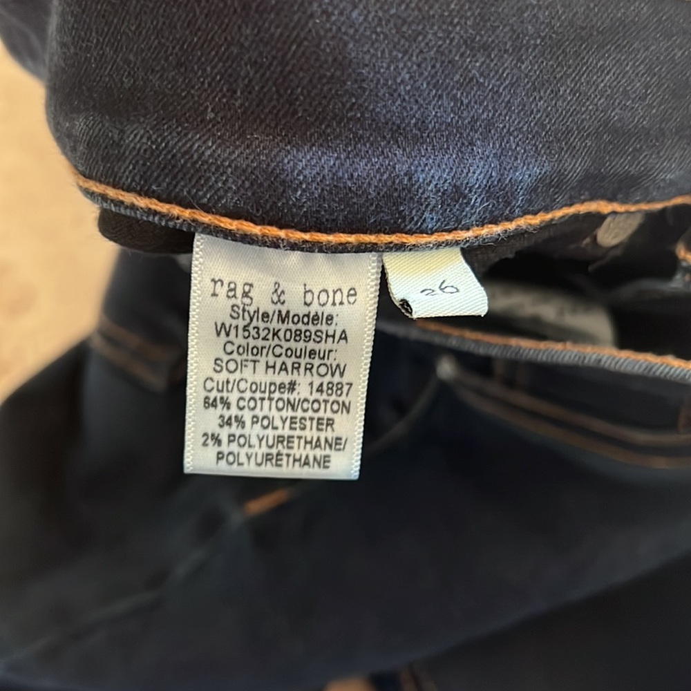 Rag & Bone 10 Inch High Rise Skinny Jeans Size 26 - Picture 6 of 8